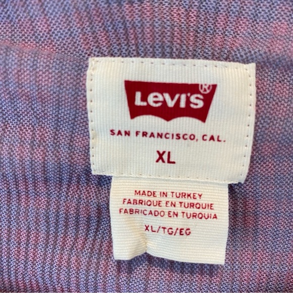 Levi’s Second Skin Mockneck Festival Blouse With Lettuce Edge Trim Size XL - Picture 7 of 8